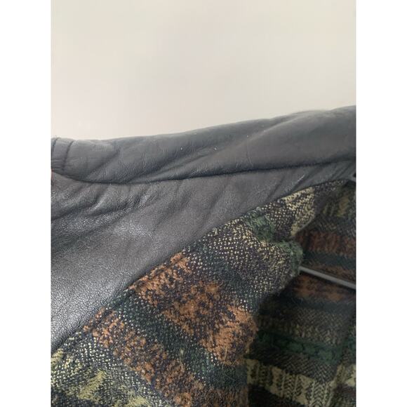 New River Mens LARGE Black Lamb Leather Heavy Weight Coat Lambskin Vintage - Picture 15 of 16